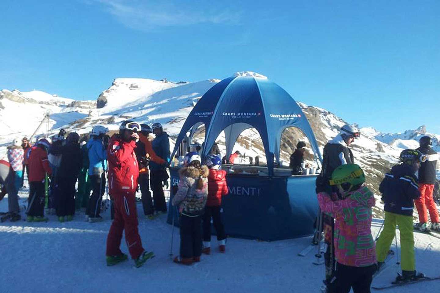 Event Pop Up Kiosk for Crans Montana Aminona