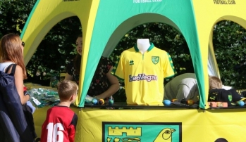 Branded Pop Up Kiosk at Norwich FC