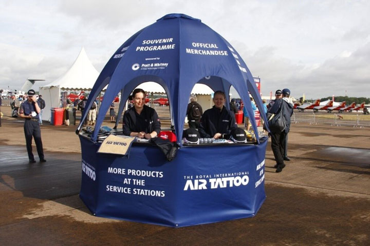 Branded Pop Up Kiosk used at RAF Fairford