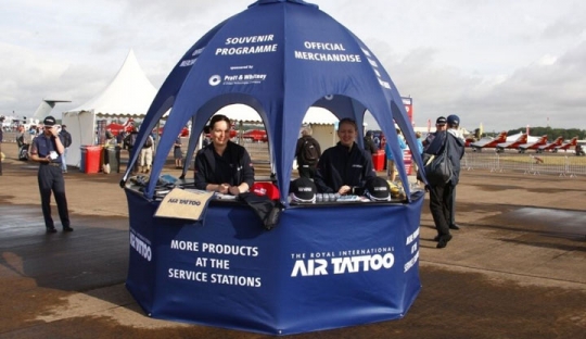 Branded Pop-up Kiosk used at RAF Fairford