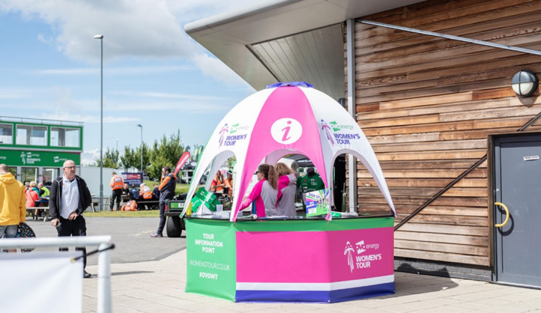 Pop-up Kiosk Event Dome for Tour of Britain Women’s Cycling