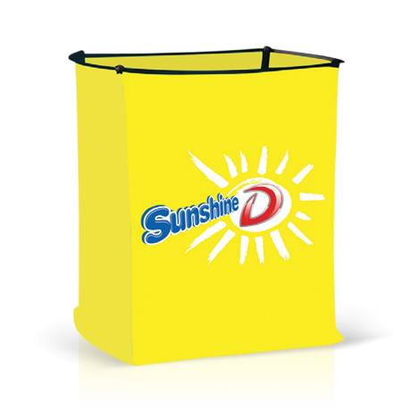 Yellow pop-up branded event bin