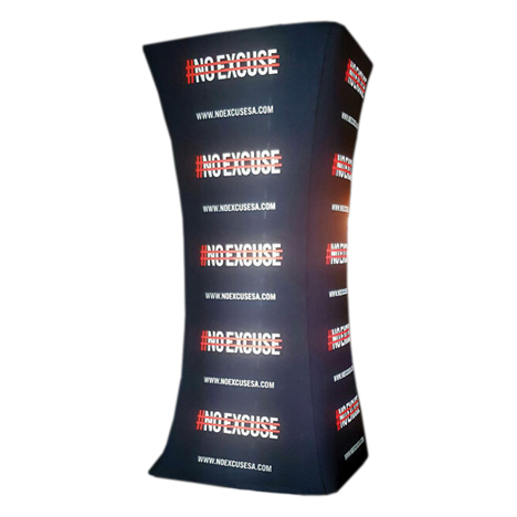 Tall black fabric tower pop up banner