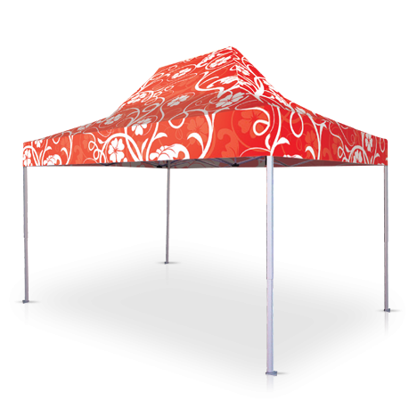 Gazebo Picture of gazebo with red branded roof cover
