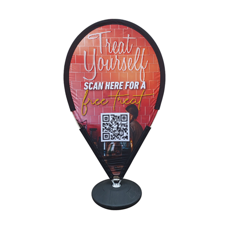 Picture of a branded Pop up Pin Drop Banner