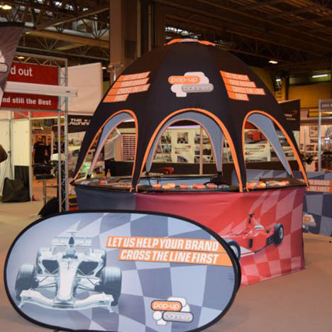 Pop-up kiosk and banner trade show