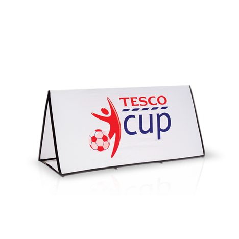Medium rectangular pop-up banner with Tesco Cup branding