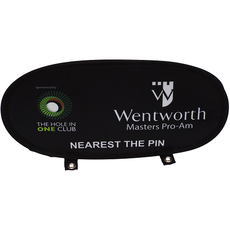 Tee-Marker Black branded tee-marker banner