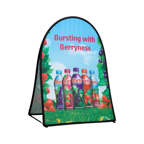 Branded vertical pop-up banner advertising Ribena